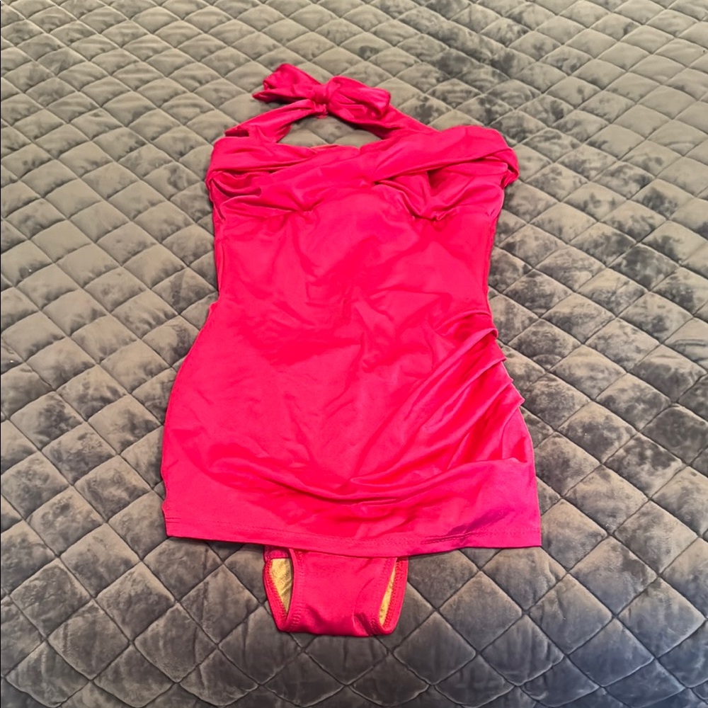 Pink pin up bathing suit